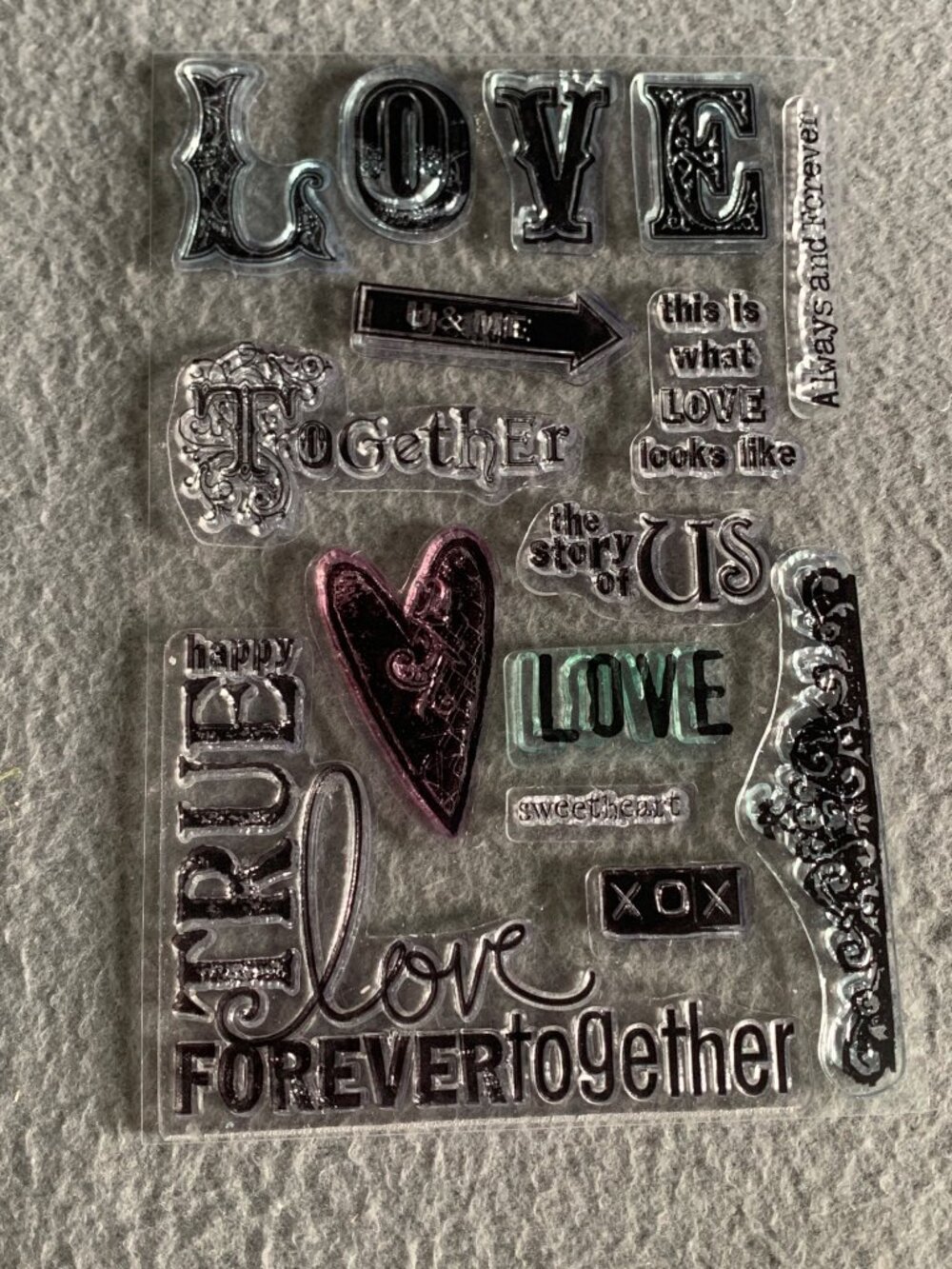 Love-Themed Clear Cling Stamps Set Scrapbooking Card Making